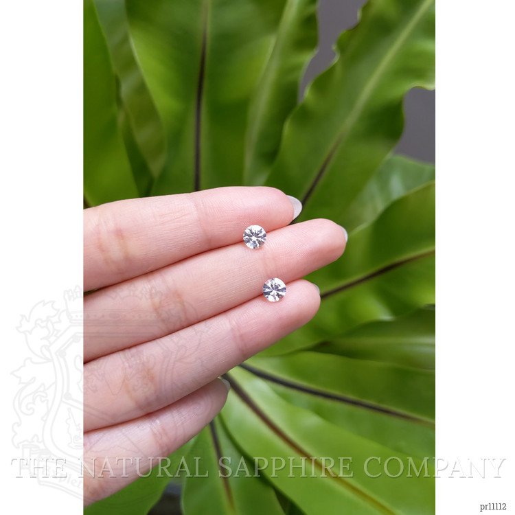 1.64 Ct.Tw. White Sapphire Pair from Ceylon (Sri Lanka)