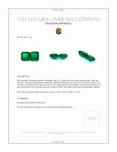 11.87 Ct.Tw.Total Carat Weight Emerald Pair from Zambia Appraisal