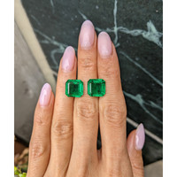 11.87 Ct.Tw.Total Carat Weight Emerald Pair from Zambia Life Style