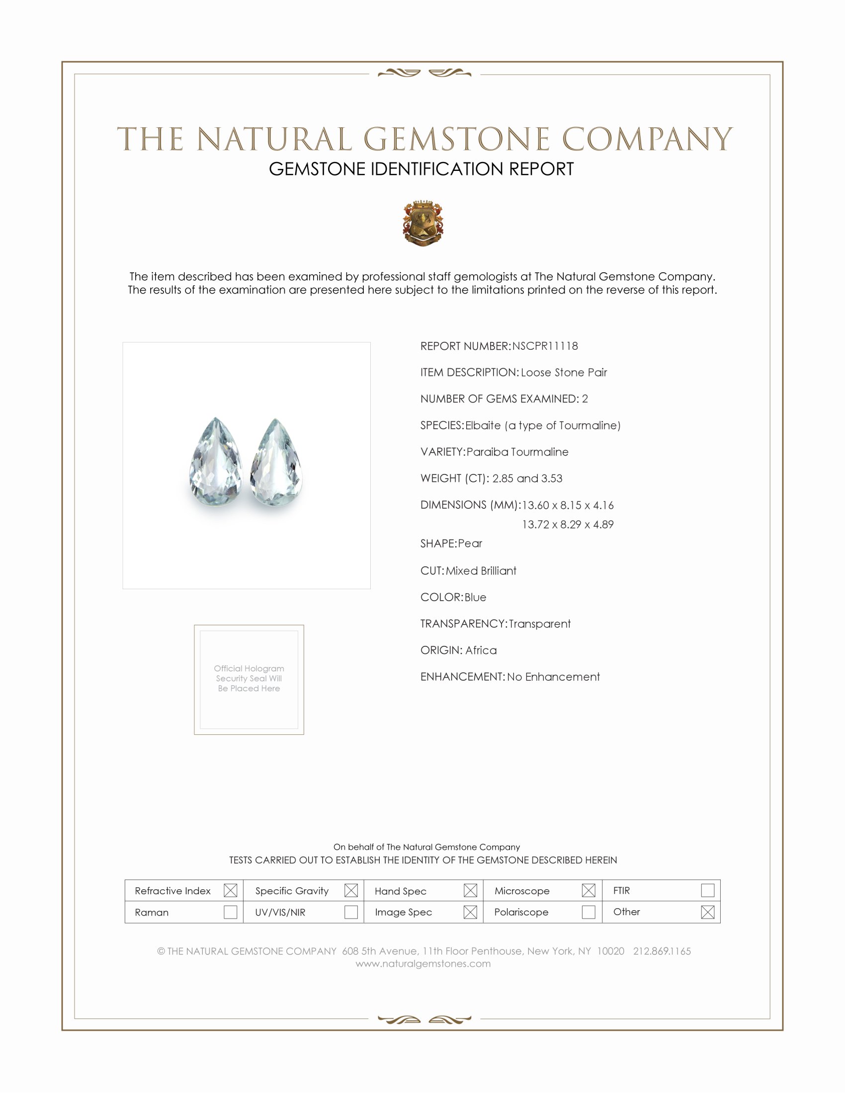 6.38 Ct.Tw. Paraiba Tourmaline Pair from Africa