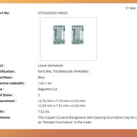 7.52 Ct.Tw.Total Carat Weight Paraiba Tourmaline Pair from Africa Scan Report