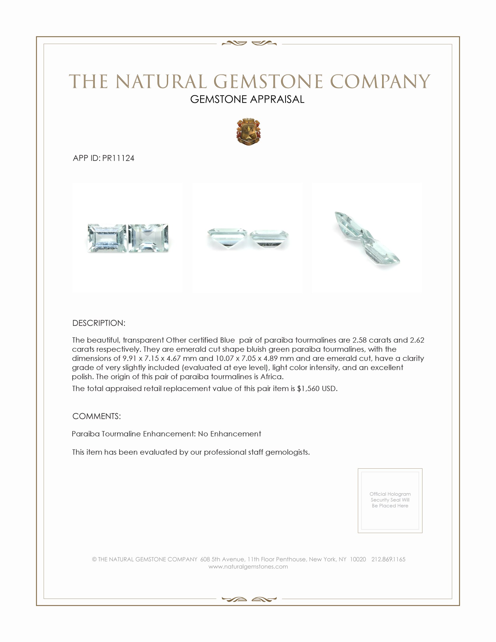 5.20 Ct.Tw. Paraiba Tourmaline Pair from Africa