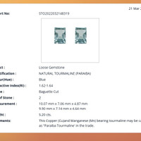 5.20&nbsp;Ct.Tw.Total Carat Weight Paraiba Tourmaline Pair from Africa Scan Report