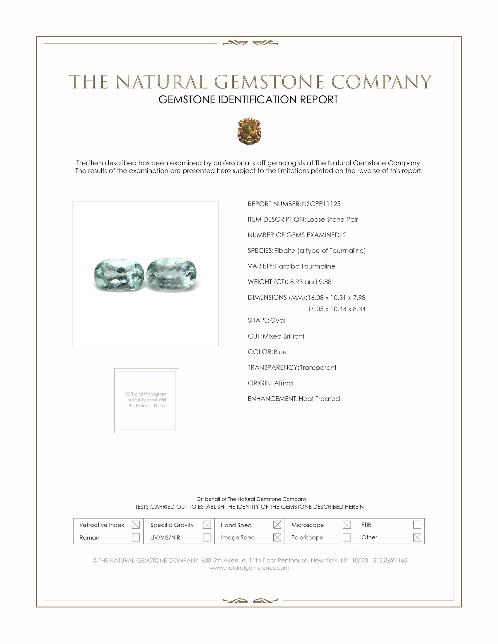 18.81 Ct.Tw. Paraiba Tourmaline Pair from Africa