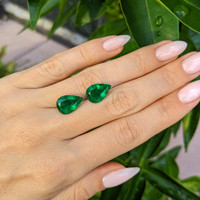 6.75&nbsp;Ct.Tw.Total Carat Weight Emerald Pair from Zambia Life Style