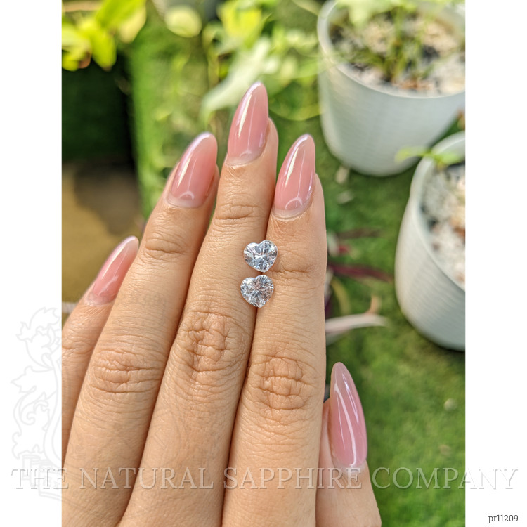 2.70 Ct.Tw. White Sapphire Pair from Ceylon (Sri Lanka)