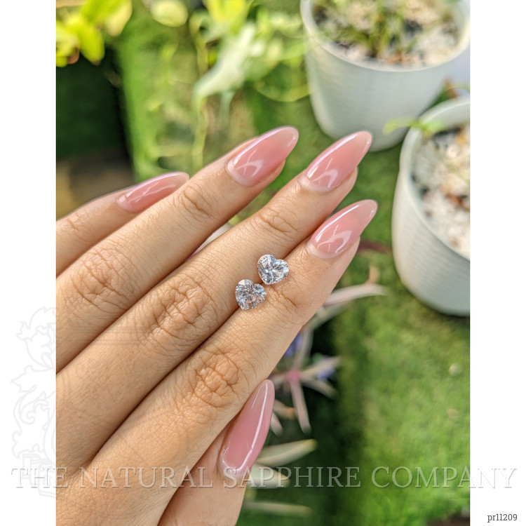 2.70 Ct.Tw. White Sapphire Pair from Ceylon (Sri Lanka)