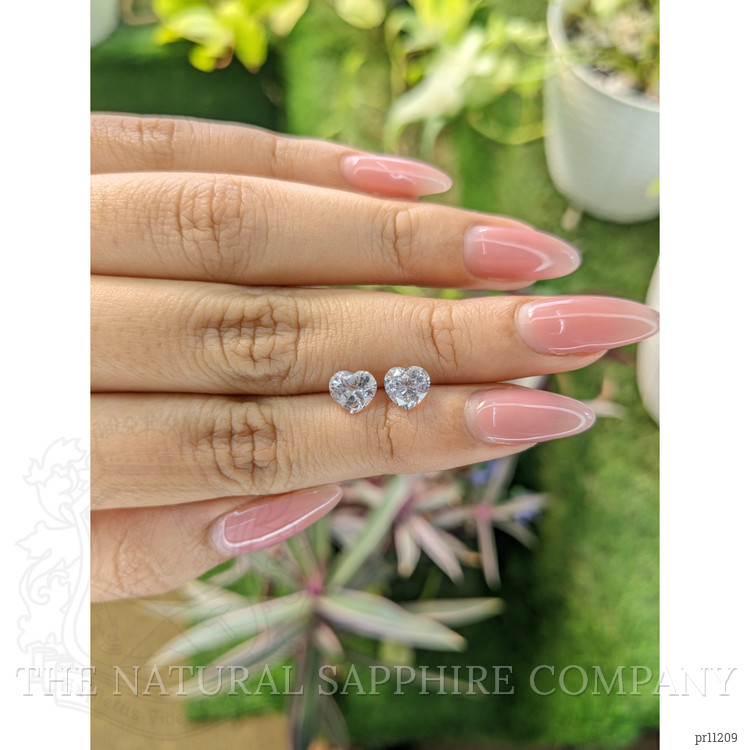 2.70 Ct.Tw. White Sapphire Pair from Ceylon (Sri Lanka)