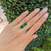 6.02&nbsp;Ct.Tw.Total Carat Weight Emerald Pair from Afghanistan Life Style
