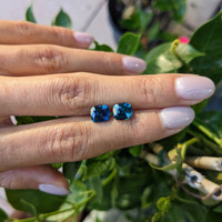 4.10&nbsp;Ct.Tw.Total Carat Weight Greenish Blue Sapphire Pair from Ceylon (Sri Lanka) Life Style