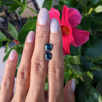 4.10&nbsp;Ct.Tw.Total Carat Weight Greenish Blue Sapphire Pair from Ceylon (Sri Lanka) Life Style