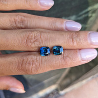 4.10&nbsp;Ct.Tw.Total Carat Weight Greenish Blue Sapphire Pair from Ceylon (Sri Lanka) Life Style