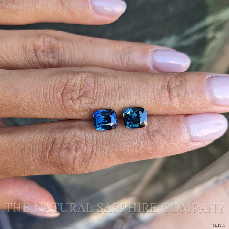 4.10 Ct.Tw. Greenish Blue Sapphire Pair from Ceylon (Sri Lanka)