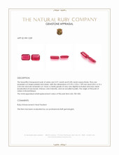 1.15 Ct.Tw.Total Carat Weight Pinkish Red Ruby Pair from Mozambique Appraisal