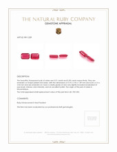 1.15 Ct.Tw.Total Carat Weight Ruby Pair from Mozambique Appraisal