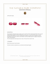 1.31 Ct.Tw.Total Carat Weight Pinkish Red Ruby Pair from Mozambique Appraisal