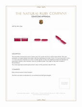 1.16 Ct.Tw.Total Carat Weight Ruby Pair from Mozambique Appraisal