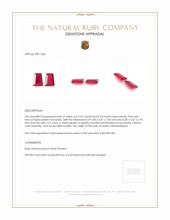 1.07 Ct.Tw.Total Carat Weight Ruby Pair from Mozambique Appraisal