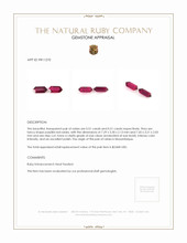 1.02 Ct.Tw.Total Carat Weight Ruby Pair from Mozambique Appraisal