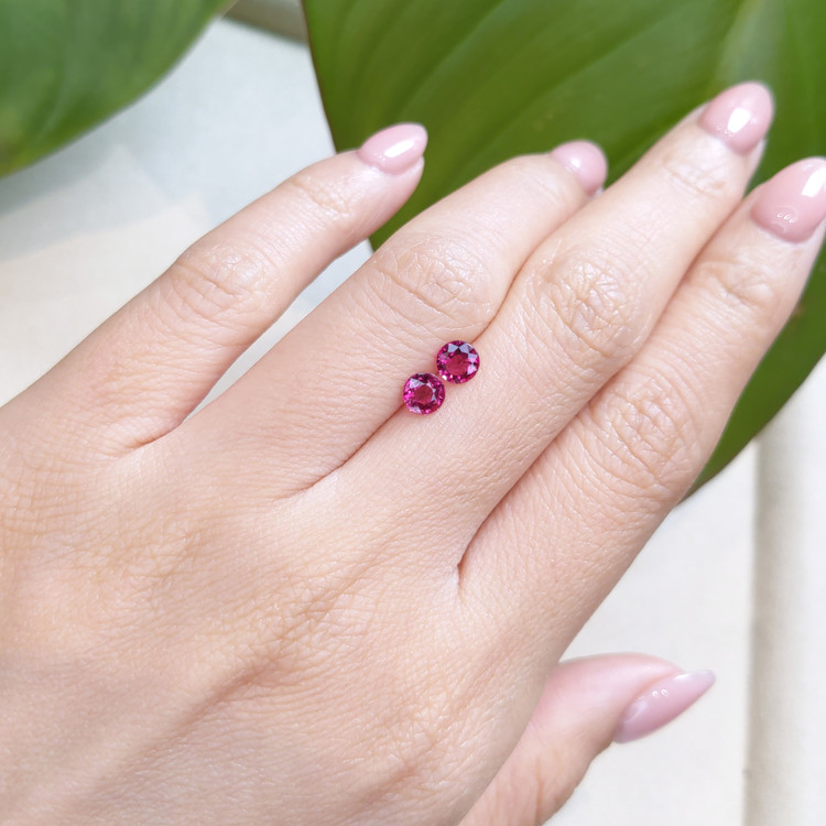 0.84 Ct.Tw. Rubellite Tourmaline Pair from Brazil