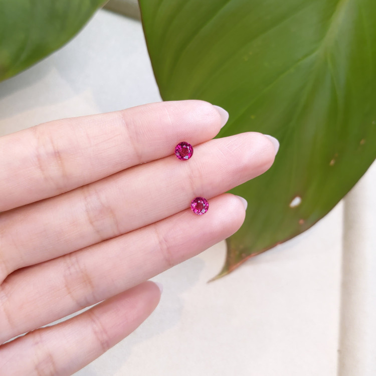 0.84 Ct.Tw. Rubellite Tourmaline Pair from Brazil