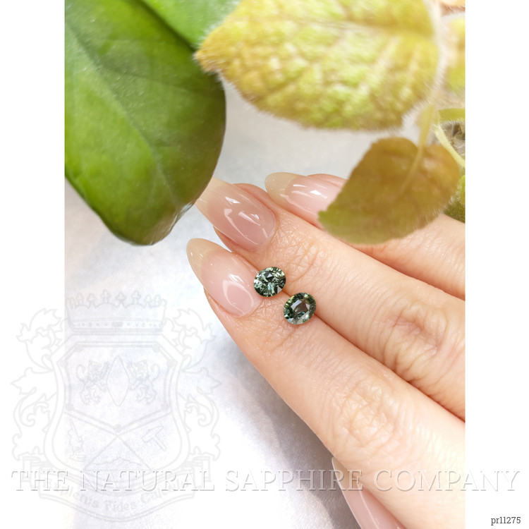 2.13 Ct.Tw. Green Sapphire Pair from Ceylon (Sri Lanka)
