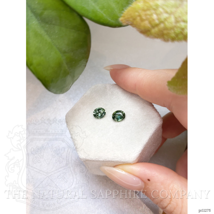 2.13 Ct.Tw. Green Sapphire Pair from Ceylon (Sri Lanka)