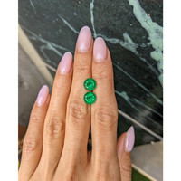 3.83 Ct.Tw.Total Carat Weight Emerald Pair from Zambia Life Style