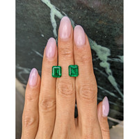 4.89 Ct.Tw.Total Carat Weight Emerald Pair from Zambia Life Style