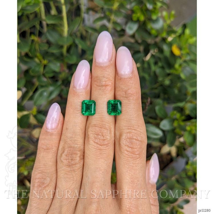 4.35 Ct.Tw. Emerald Pair from Zambia