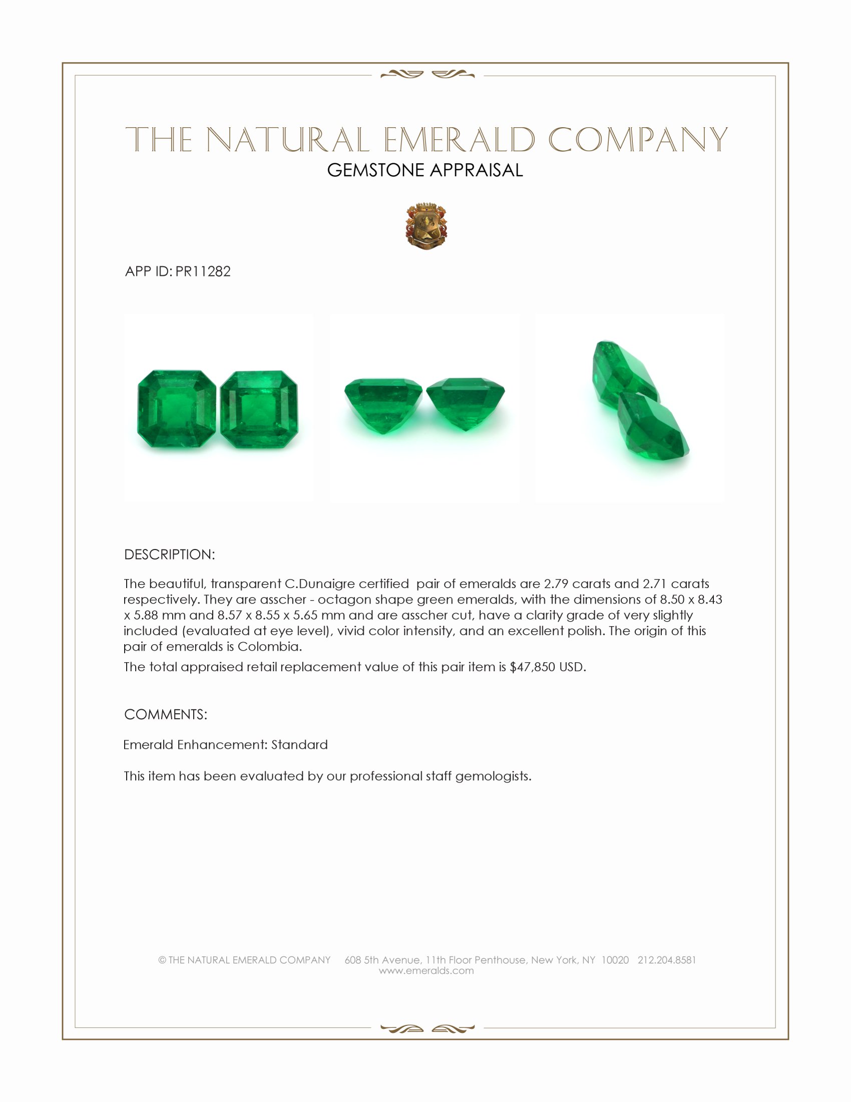 5.50 Ct.Tw. Emerald Pair from Colombia