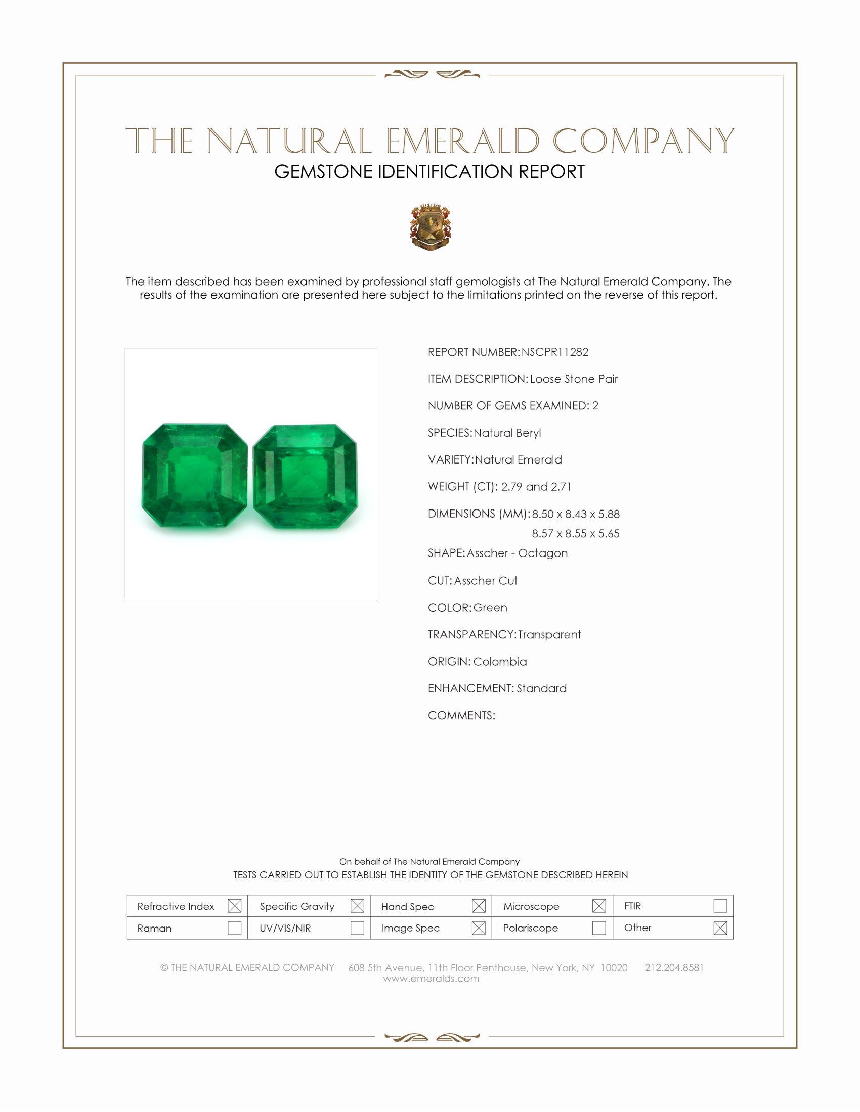 5.50 Ct.Tw. Emerald Pair from Colombia