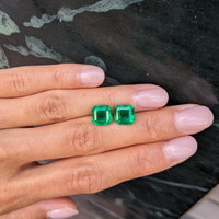 5.50 Ct.Tw.Total Carat Weight Emerald Pair from Colombia Life Style