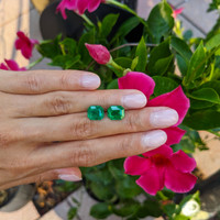 5.92 Ct.Tw.Total Carat Weight Emerald Pair from Colombia Life Style