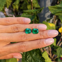 5.92 Ct.Tw.Total Carat Weight Emerald Pair from Colombia Life Style