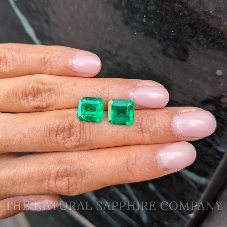 7.27 Ct.Tw. Emerald Pair from Colombia