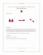 1.11 Ct.Tw.Total Carat Weight Purplish Red Ruby Pair from Mozambique Appraisal