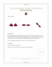 1.33 Ct.Tw.Total Carat Weight Ruby Pair from Mozambique Appraisal