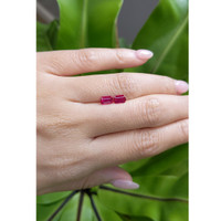 0.83 Ct.Tw.Total Carat Weight Ruby Pair from Mozambique Life Style