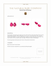 1.20 Ct.Tw.Total Carat Weight Pinkish Red Ruby Pair from Mozambique Appraisal