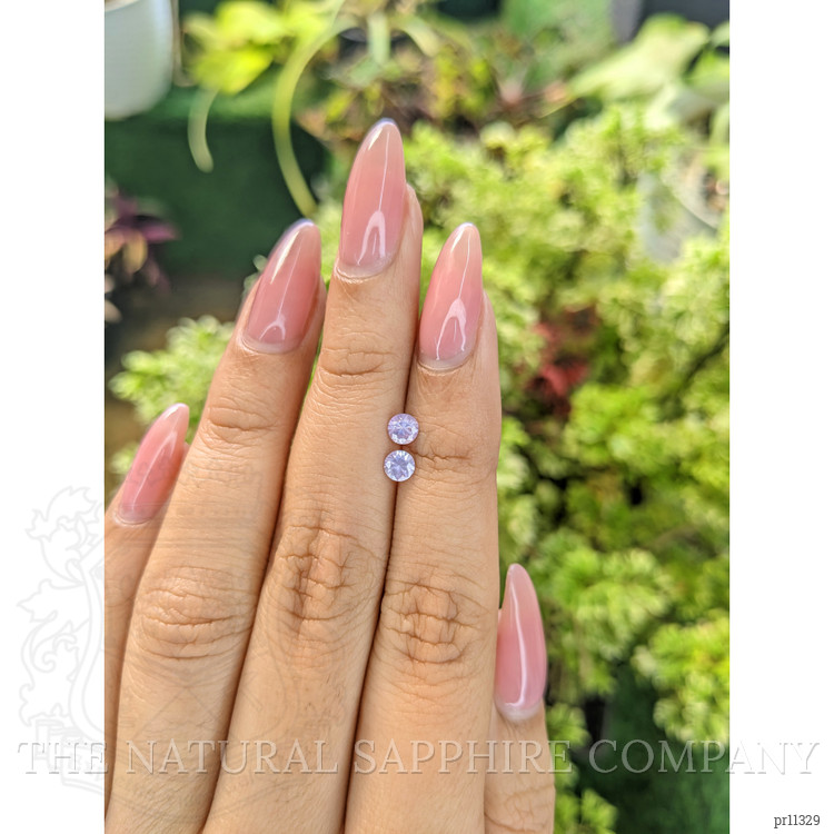 0.53 Ct.Tw. Violet Sapphire Pair from Ceylon (Sri Lanka)