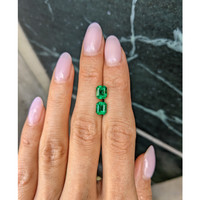 2.37 Ct.Tw.Total Carat Weight Emerald Pair from Zambia Life Style