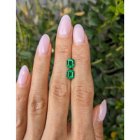 2.37 Ct.Tw.Total Carat Weight Emerald Pair from Zambia Life Style