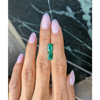 3.43 Ct.Tw.Total Carat Weight Emerald Pair from Zambia Life Style