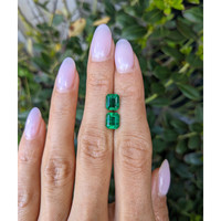 2.85 Ct.Tw.Total Carat Weight Emerald Pair from Zambia Life Style
