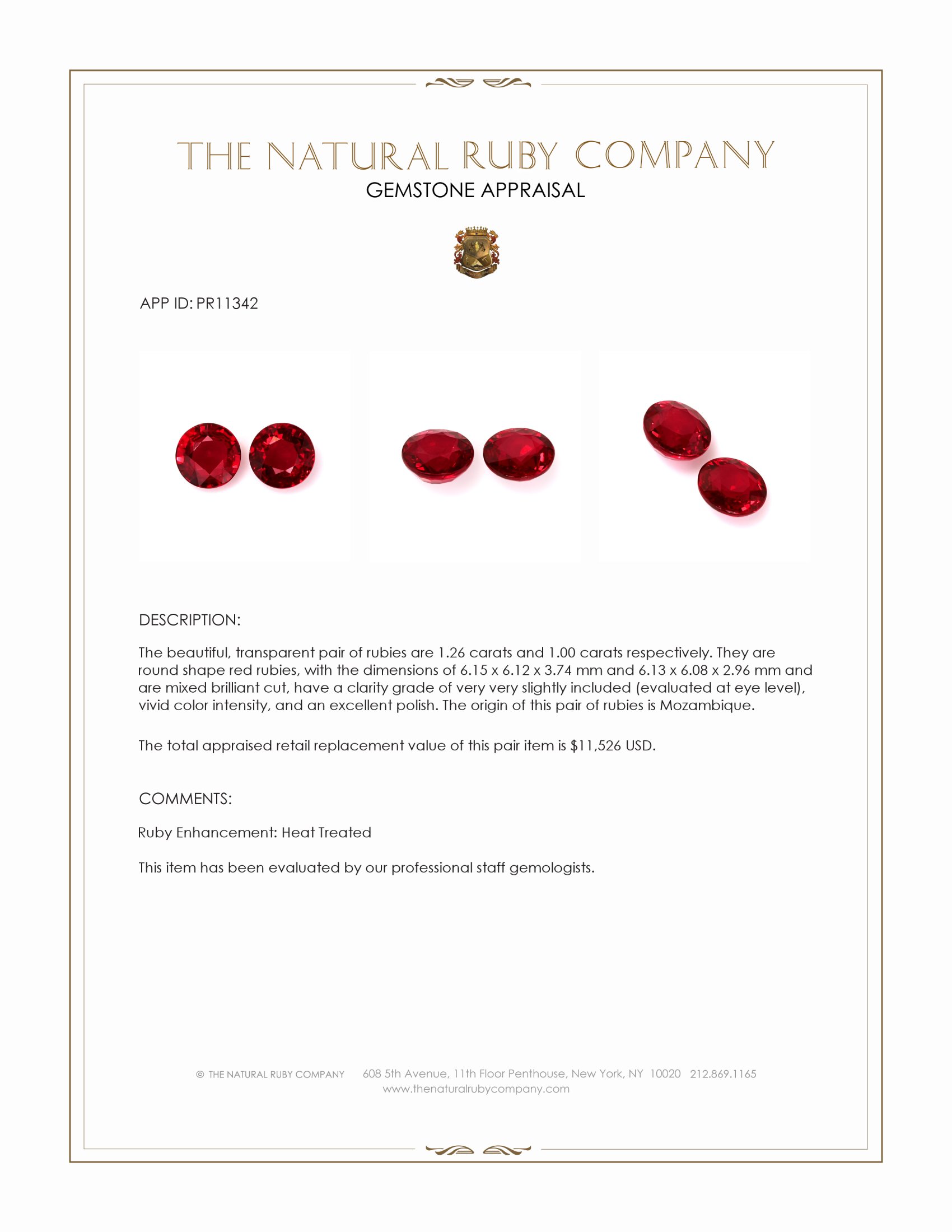 2.26 Ct.Tw. Ruby Pair from Mozambique