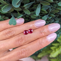 2.26 Ct.Tw.Total Carat Weight Ruby Pair from Mozambique Life Style