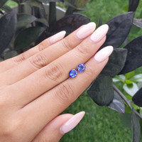 2.28&nbsp;Ct.Tw.Total Carat Weight Blue Sapphire Pair from Ceylon (Sri Lanka) Life Style