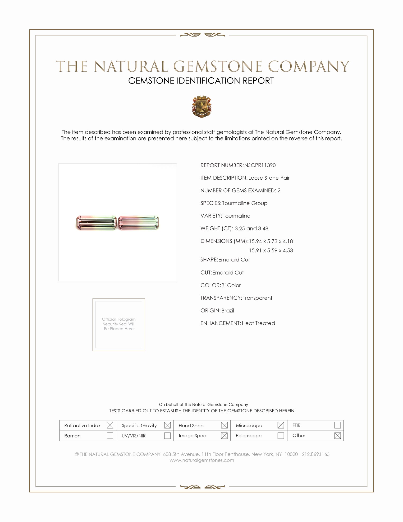 6.73 Ct.Tw. Tourmaline Pair from Brazil