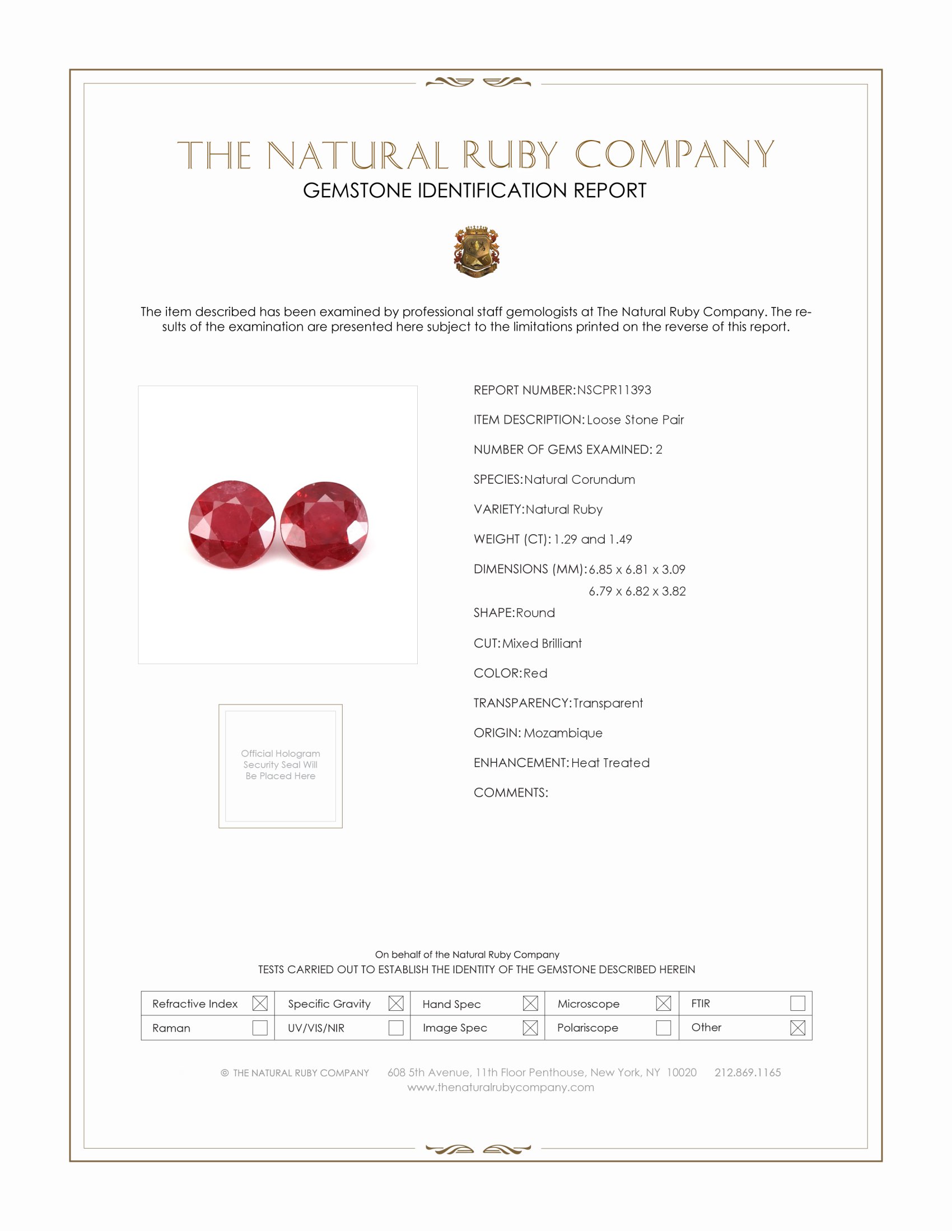 2.78 Ct.Tw. Ruby Pair from Mozambique